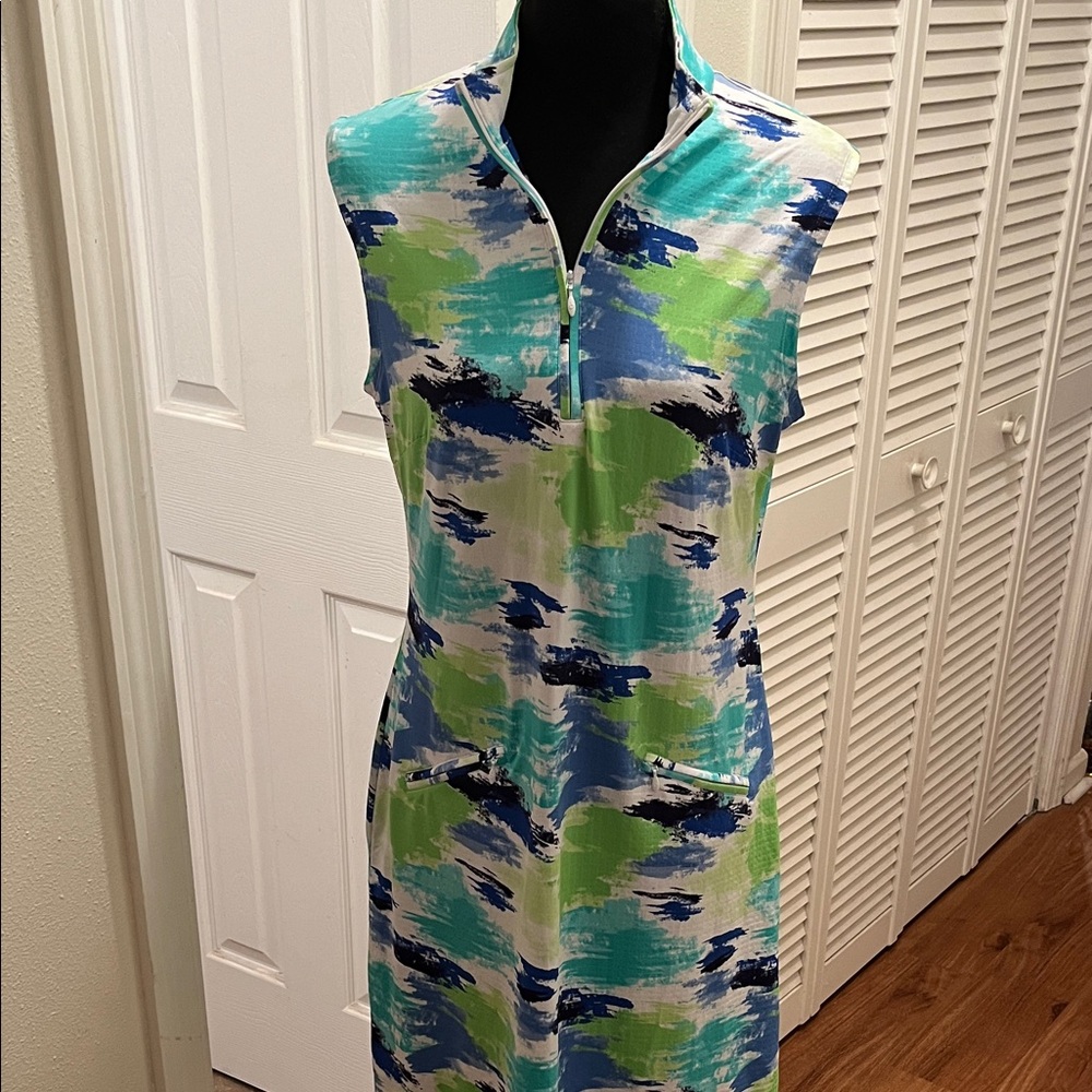 IBKUL Matilda Print Sleeveless Golf Tennis Dress